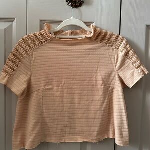 Women's Free People Peach Short Sleeve Crop Top